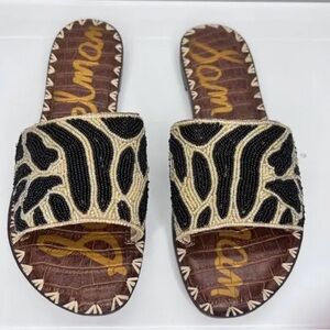 SAM EDELMAN GUNNER BEADED SLIDES 8M